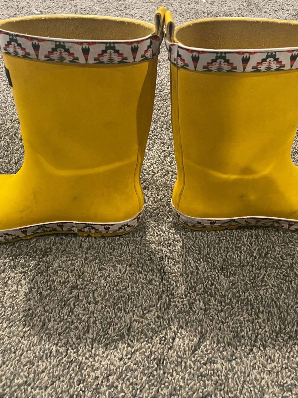 Pendleton Kids Yellow Rain & Snow Boots with Patterned Cuff